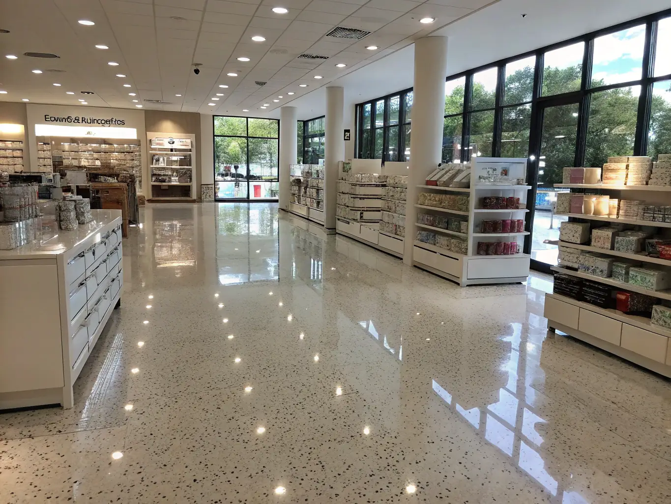 A spotless retail shop in Wangaratta, with gleaming floors, dust-free shelves, and well-organized merchandise, demonstrating Premium Peak Cleaning Co.'s attention to detail in maintaining retail spaces.