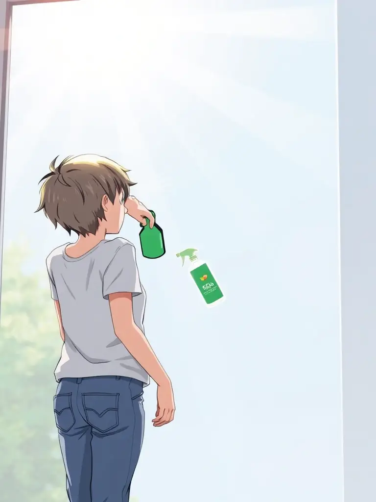 A friendly cleaner smiling while holding eco-friendly cleaning products in a Fremantle home, showcasing the company's commitment to the environment and local community.